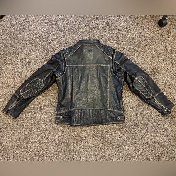 Bilt Alder Custom Dark Brown Quilted Biker Leather Motorcycle Jacket US 48 EU 58 - Picture 2 of 7